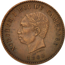 Kambodscha, 5 Centimes, 1860, EF(40-45), Bronze, KM:M2, Lecompte:14