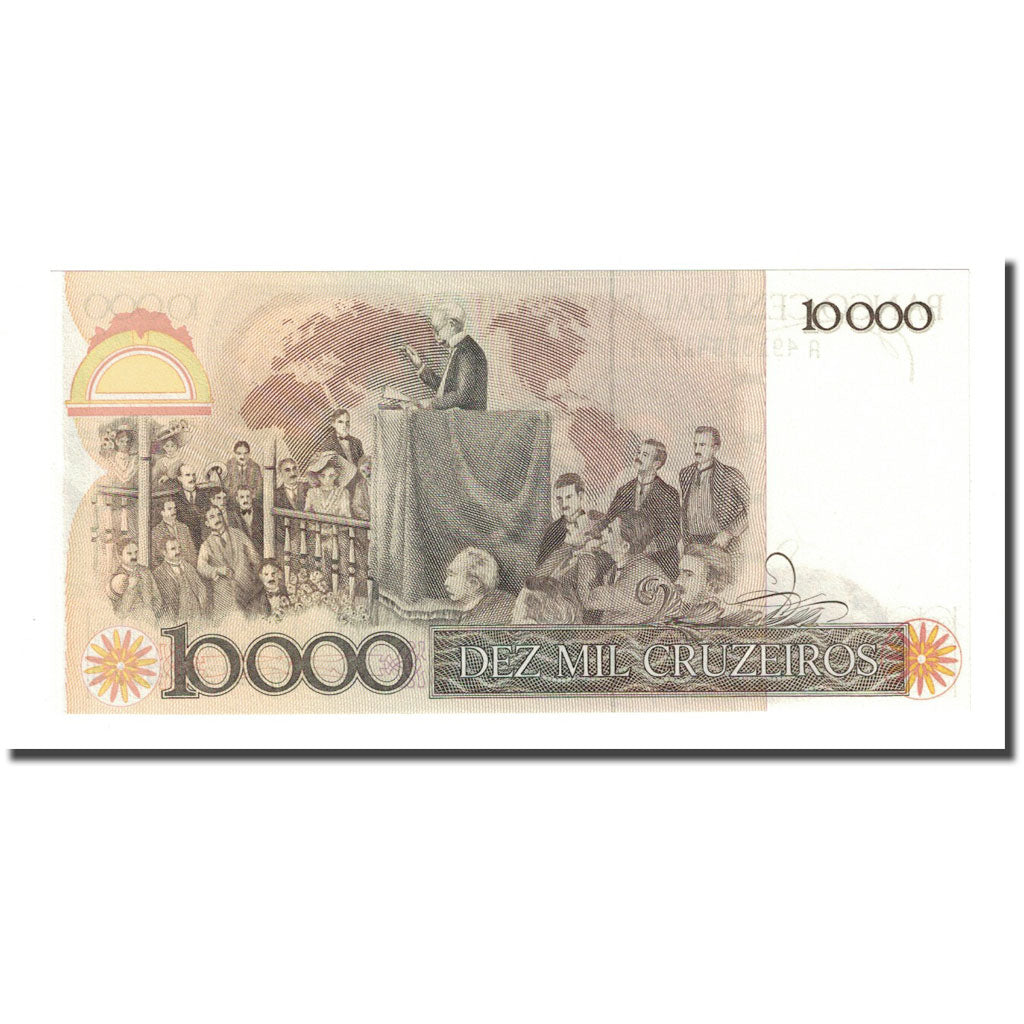 Banknote, Brazil, 10 Cruzados on 10,000 Cruzeiros, Undated (1986), KM:206