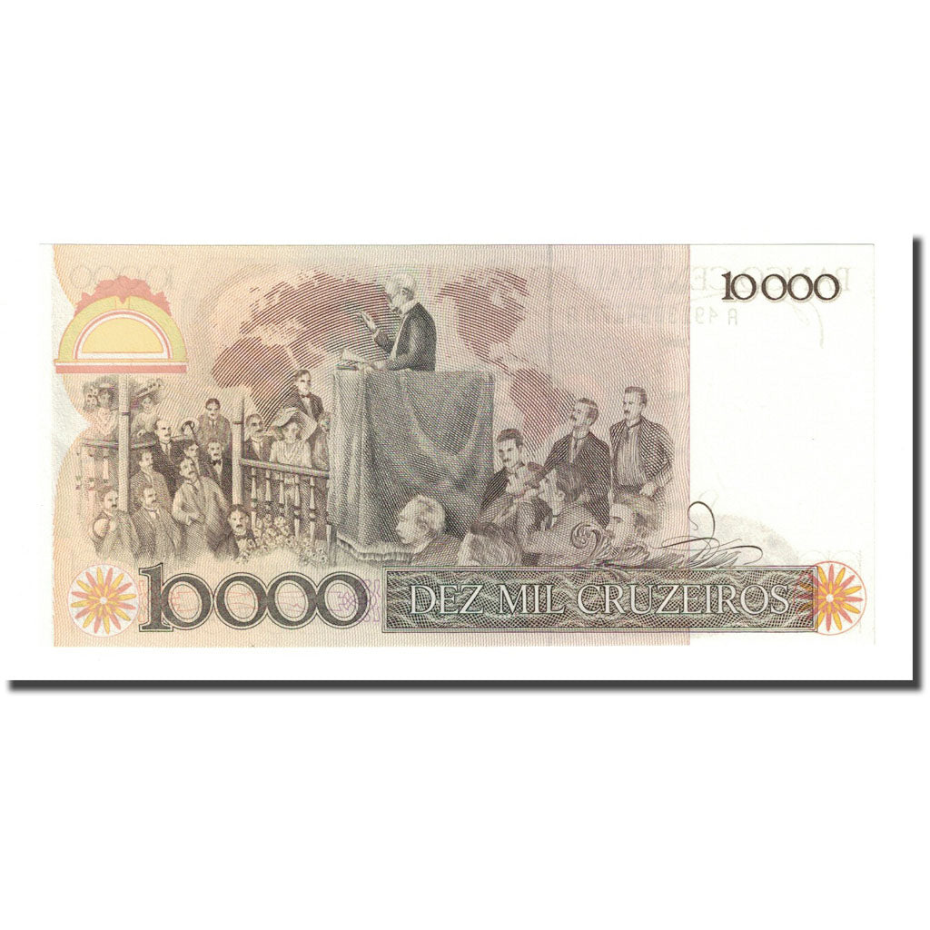 Billet, Brésil, 10 Cruzados on 10,000 Cruzeiros, Undated (1986), KM:206, NEUF