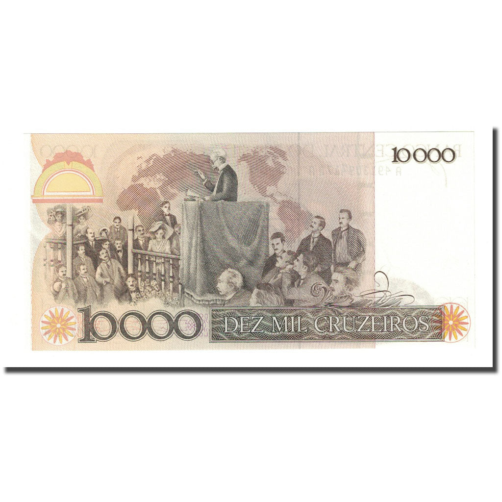 Geldschein, Brasilien, 10 Cruzados on 10,000 Cruzeiros, Undated (1986), KM:206