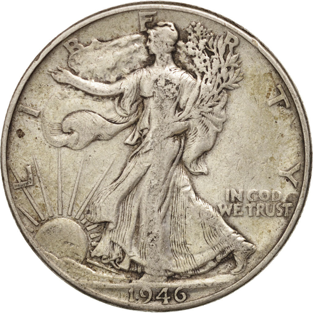 United States, Walking Liberty Half Dollar, 1946, Philadelphia, EF(40-45),KM 142