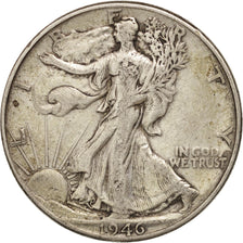 United States, Walking Liberty Half Dollar, 1946, Philadelphia, EF(40-45),KM 142
