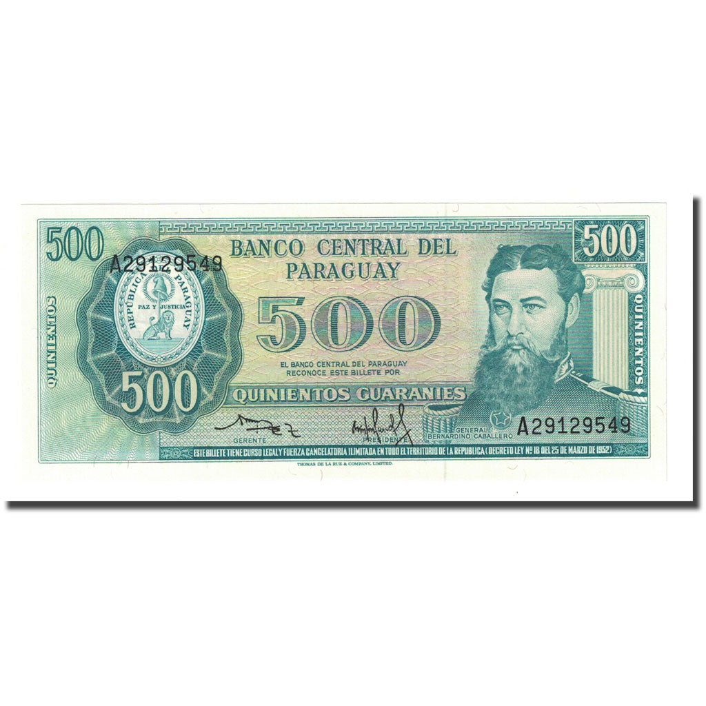 Banknote, Paraguay, 500 Guaranies, L1952, 1995, KM:212, UNC(65-70)