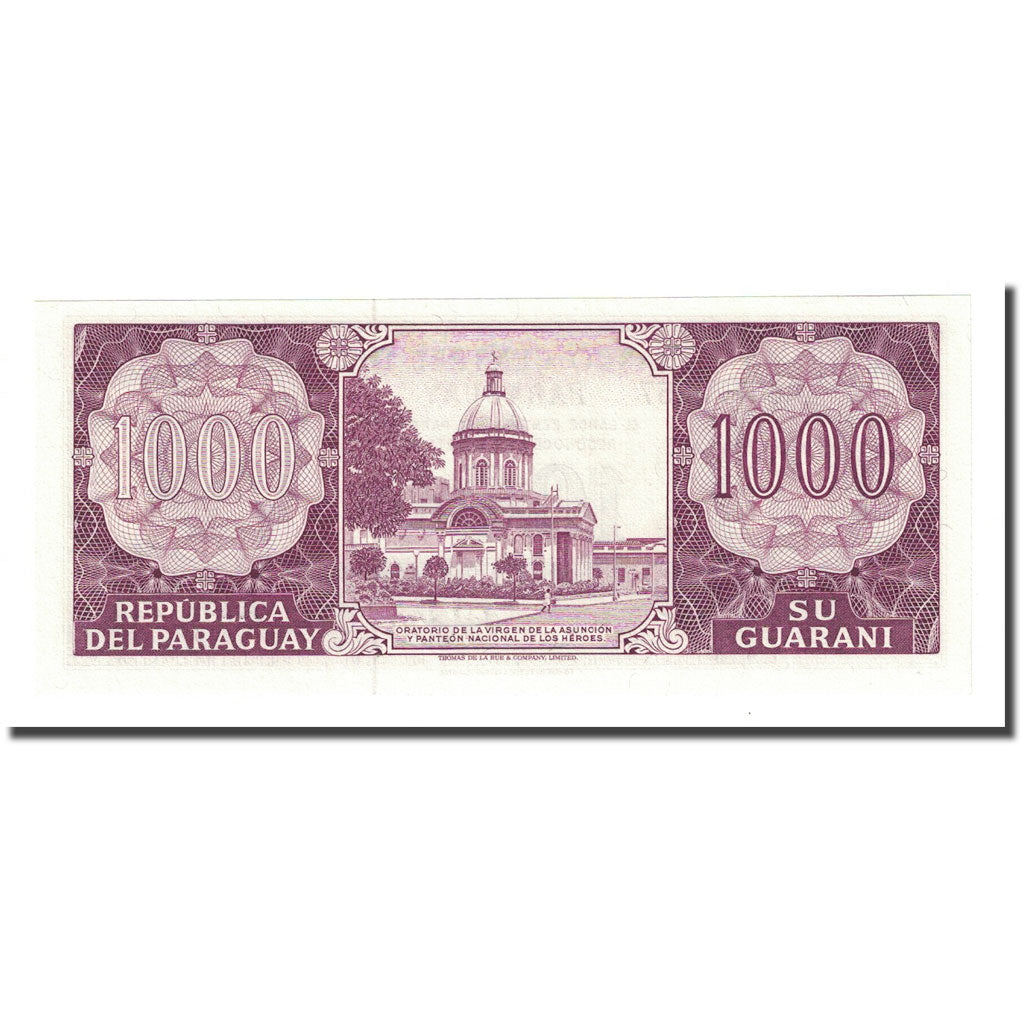 Banknote, Paraguay, 1000 Guaranies, L1952, Undated (1982), KM:207, UNC(65-70)