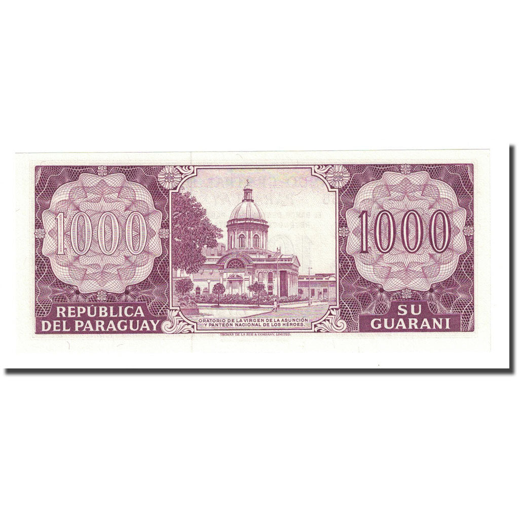 Banknote, Paraguay, 1000 Guaranies, L1952, Undated (1982), KM:207, UNC(65-70)