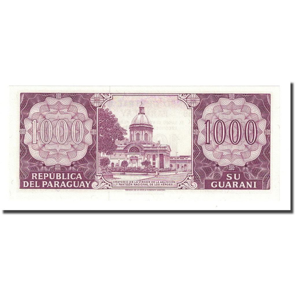Banknote, Paraguay, 1000 Guaranies, L1952, Undated (1982), KM:207, UNC(65-70)