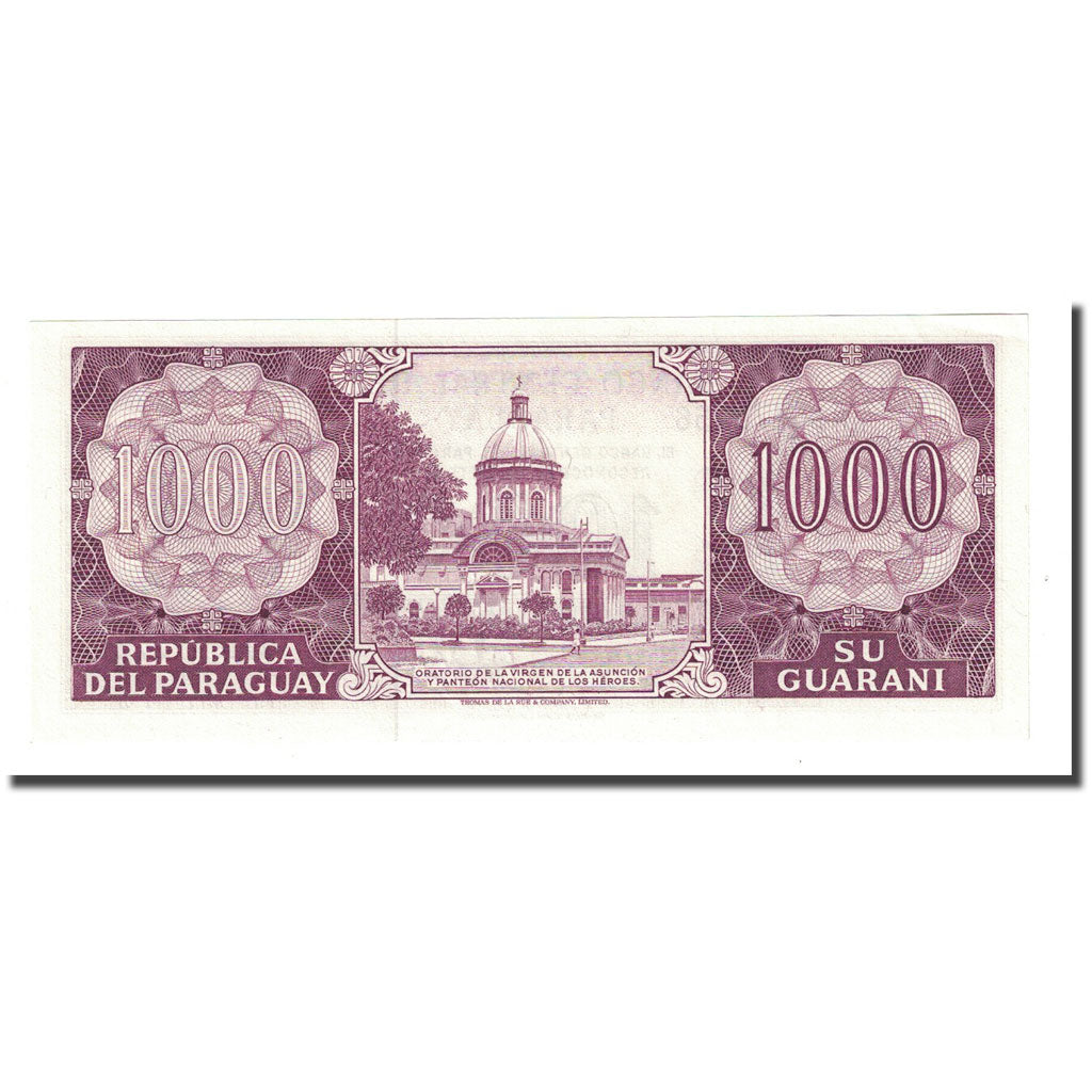 Banknote, Paraguay, 1000 Guaranies, L1952, Undated (1982), KM:207, UNC(65-70)