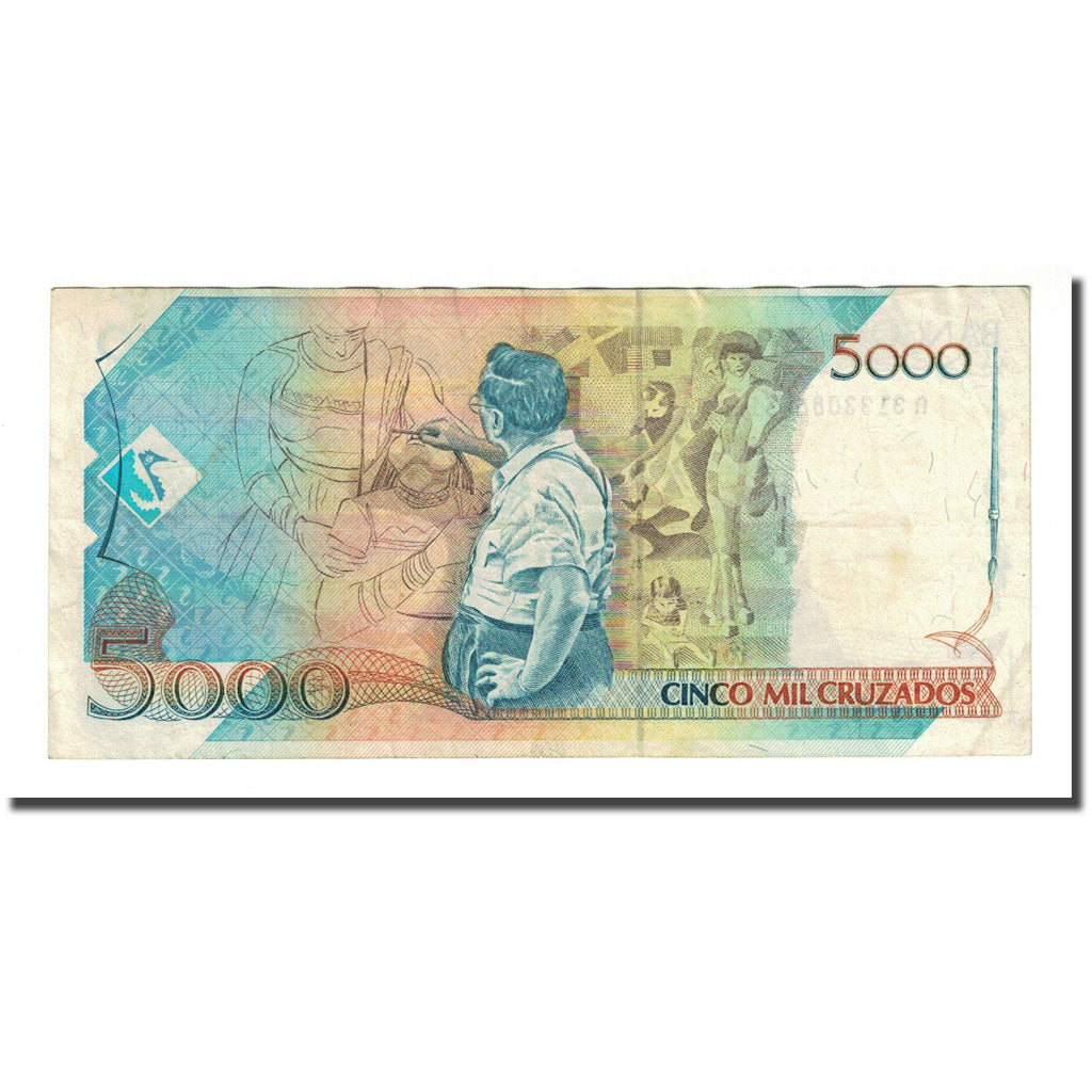 Banknote, Brazil, 5 Cruzados Novos on 5000 Cruzados, Undated (1989), KM:217a