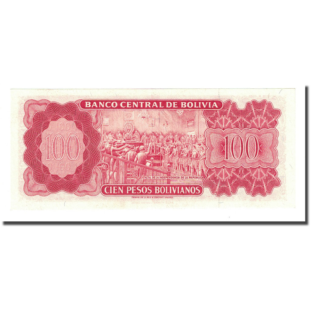 Billete, 100 Pesos Bolivianos, L.1962, Bolivia, 1962-07-13, KM:163a, UNC