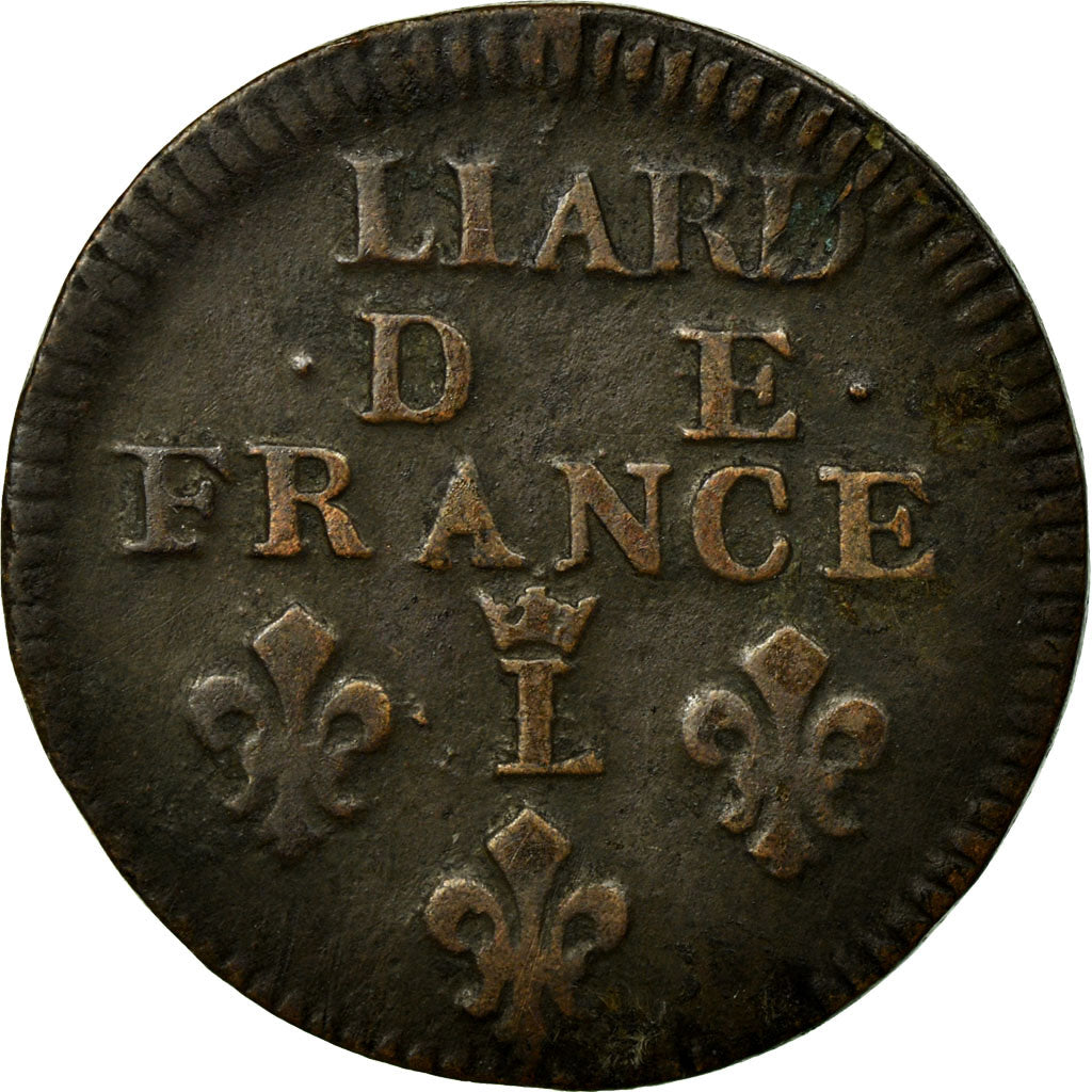Coin, France, Louis XIV, Liard de France au buste âgé, troisième type, Liard