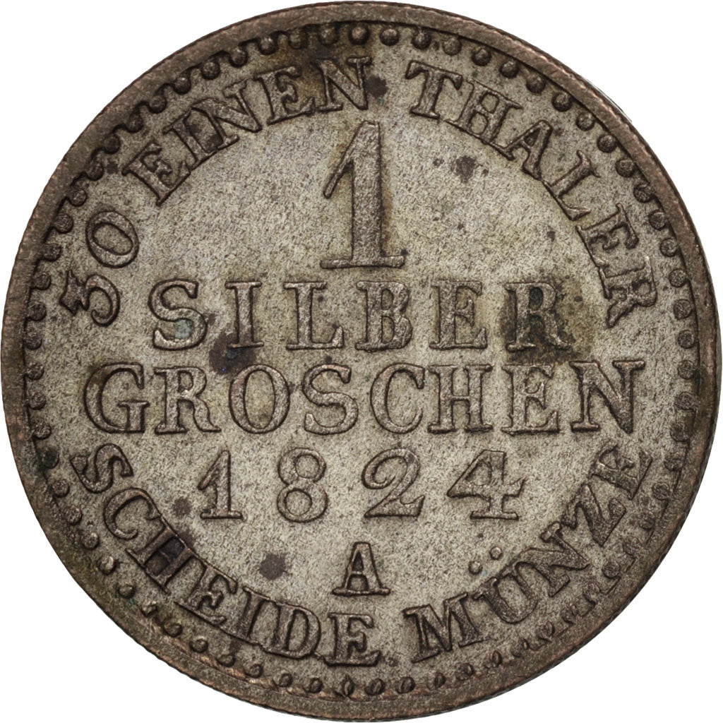 German States, PRUSSIA, Friedrich Wilhelm III, Groschen, 1824, Berlin, AU(50-53)