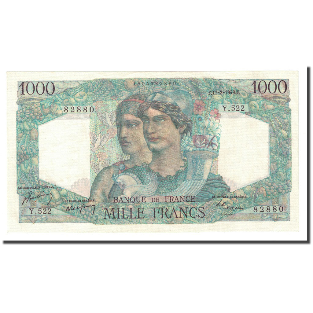 Francia, 1000 Francs, Minerve et Hercule, 1949-02-17, SPL, Fayette:41.25