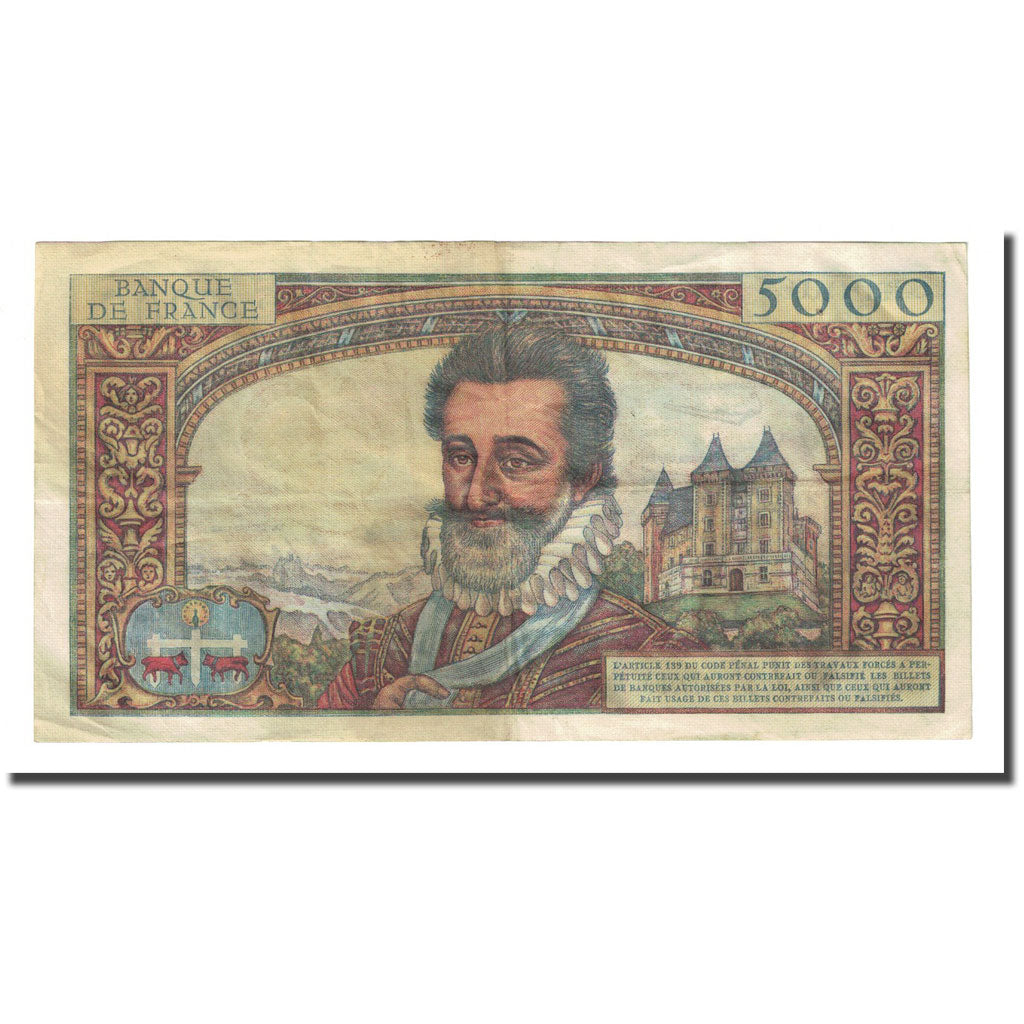 Frankreich, 5000 Francs, Henri IV, 1957-10-03, SS, Fayette:49.3, KM:135a
