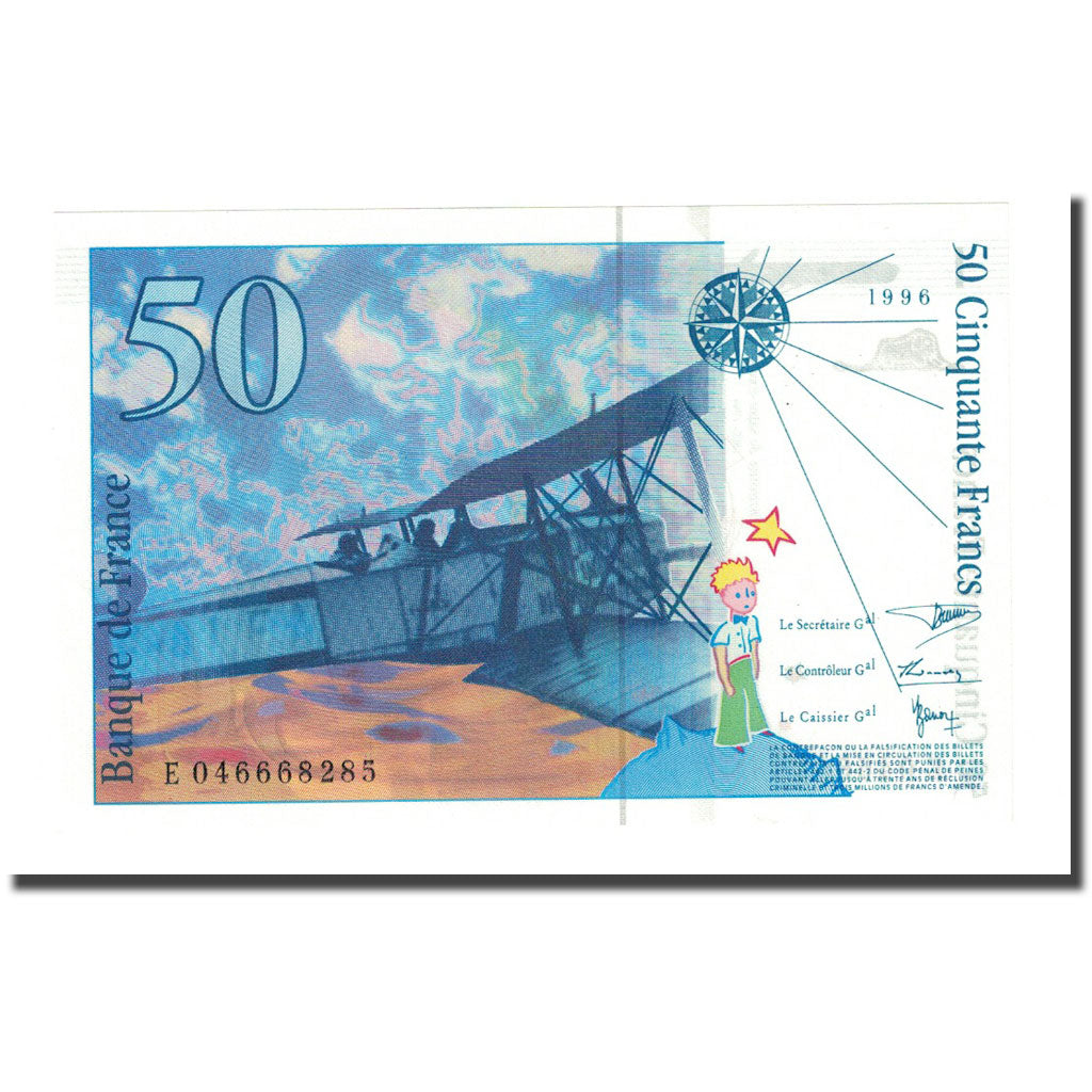 Frankreich, 50 Francs, St Exupéry, 1996, UNZ, Fayette:73.3, KM:157Ac