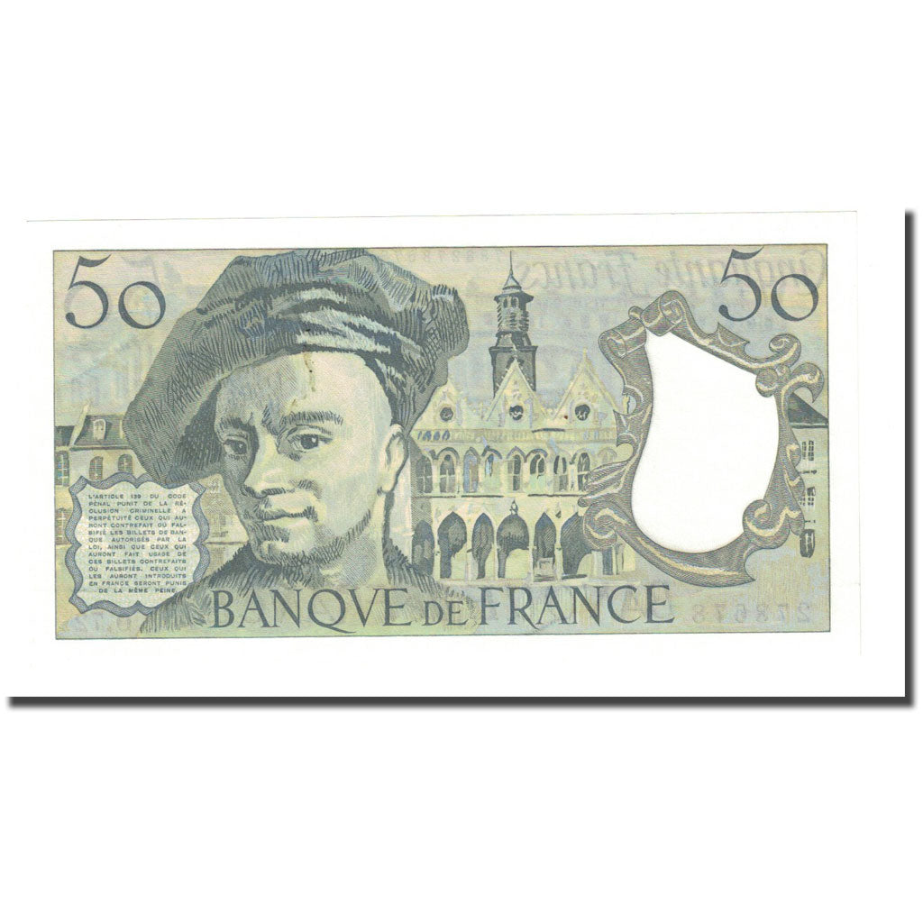 France, 50 Francs, Quentin de La Tour, 1992, UNC(60-62), Fayette:67.18, KM:152f