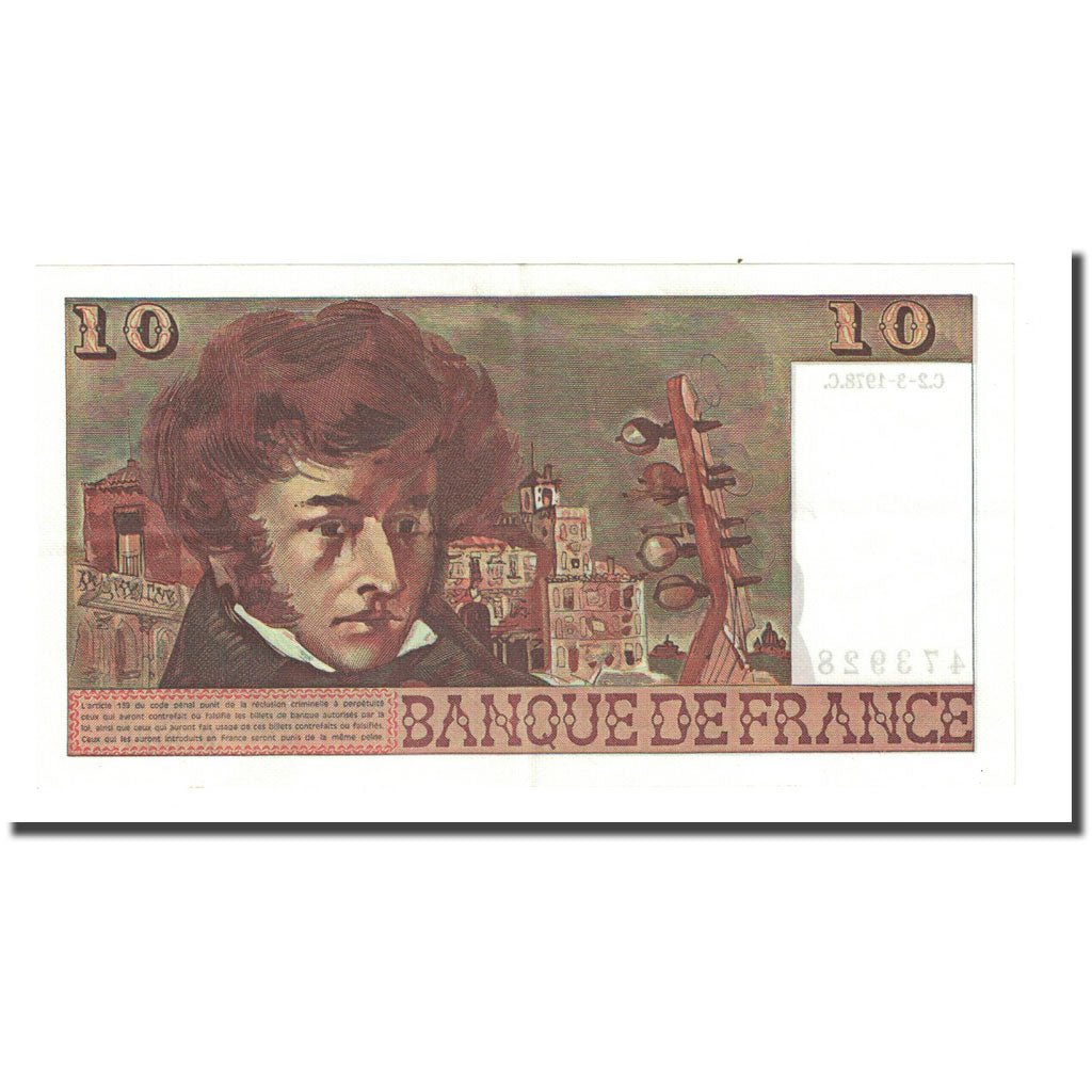 Frankrijk, 10 Francs, Berlioz, 1978-03-02, SUP+, Fayette:63.23, KM:150c
