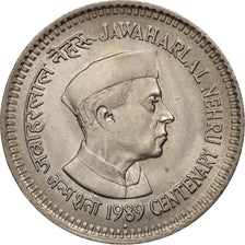INDIA-REPUBLIC, Rupee, 1989, Bombay, MS(60-62), Copper-nickel, KM:83.1