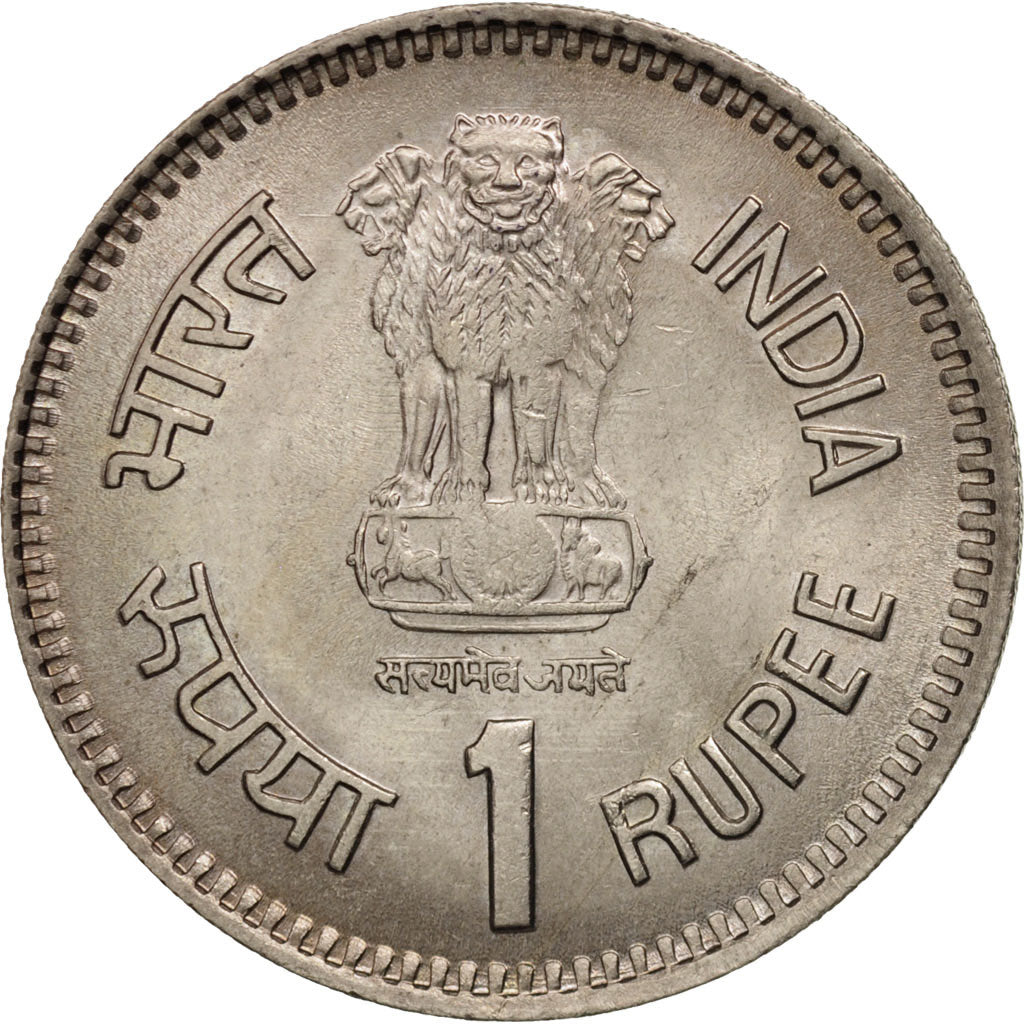 INDIA-REPUBLIC, Rupee, 1989, Bombay, MS(60-62), Copper-nickel, KM:83.1