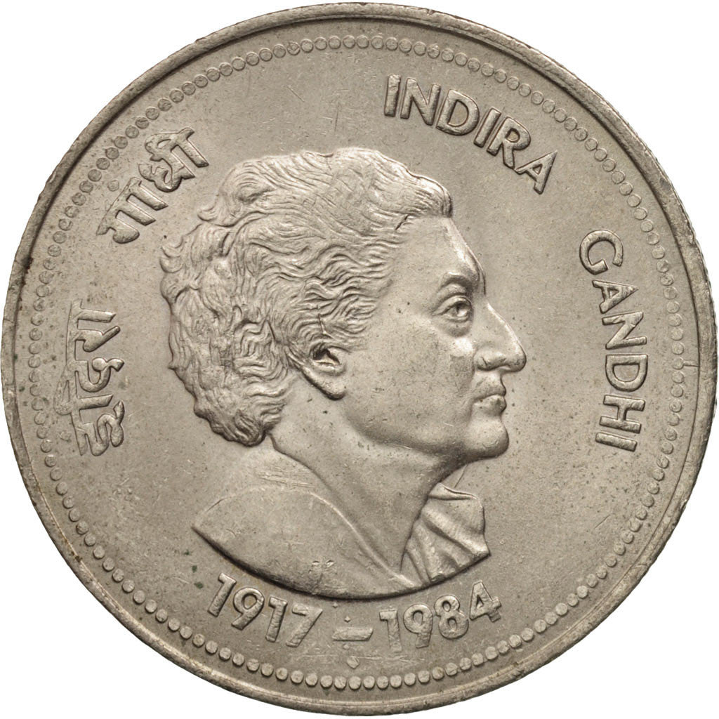 INDIA-REPUBLIC, 5 Rupees, 1985, Bombay, SUP, Copper-nickel, KM:150