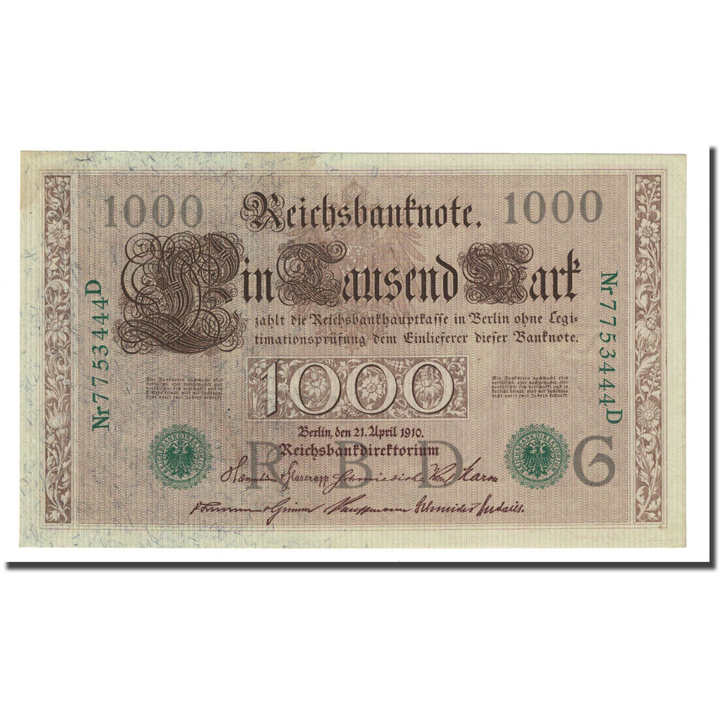 Banknote, Germany, 1000 Mark, 1910-04-21, KM:45b, UNC(65-70)