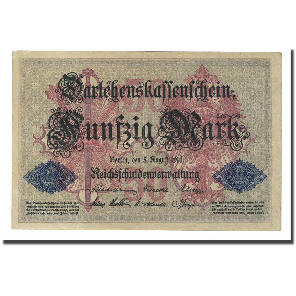 Banknote, Germany, 50 Mark, 1914-08-05, KM:49b, EF(40-45)