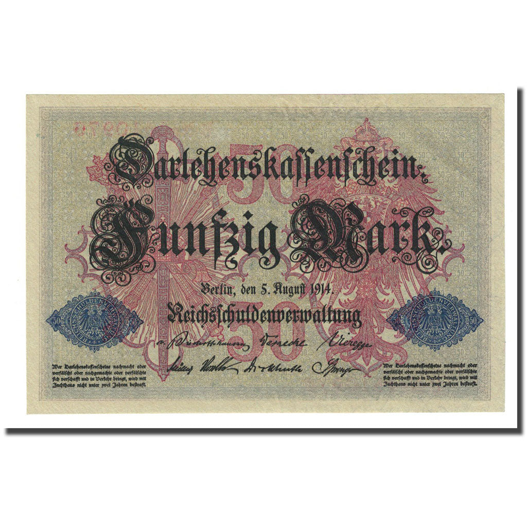 Banconote, Germania, 50 Mark, 1914-08-05, KM:49b, FDS