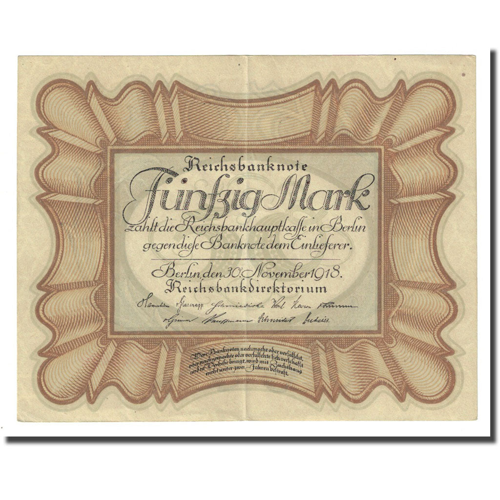 Banknote, Germany, 50 Mark, 1918-11-30, KM:65, EF(40-45)