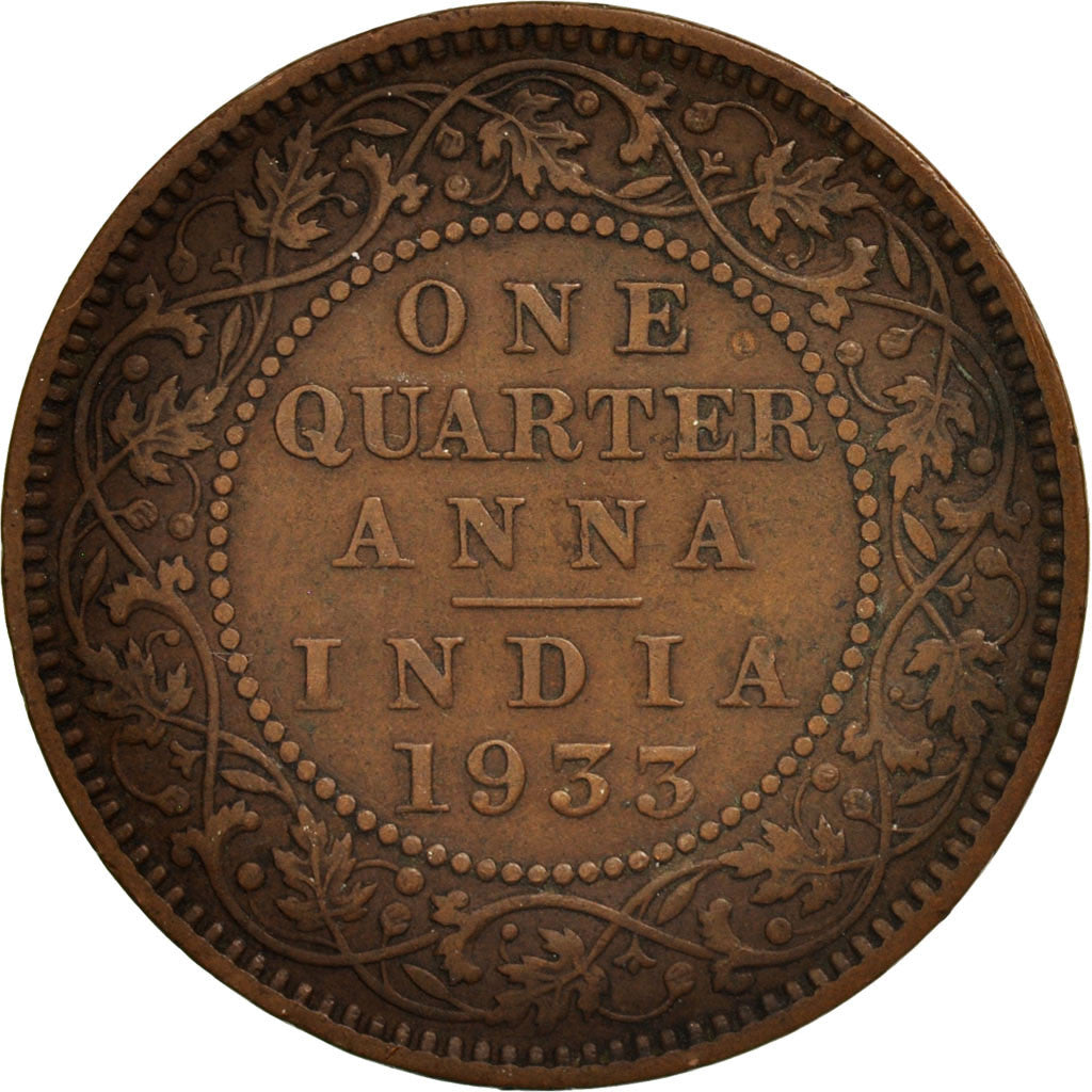 INDIA-BRITISH, George V, 1/4 Anna, 1933, Bombay, EF(40-45), Bronze, KM:512