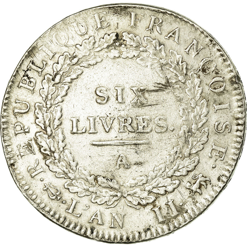 Coin, France, Écu de 6 livres françoise, 6 Livres, 1793, Paris, EF(40-45)