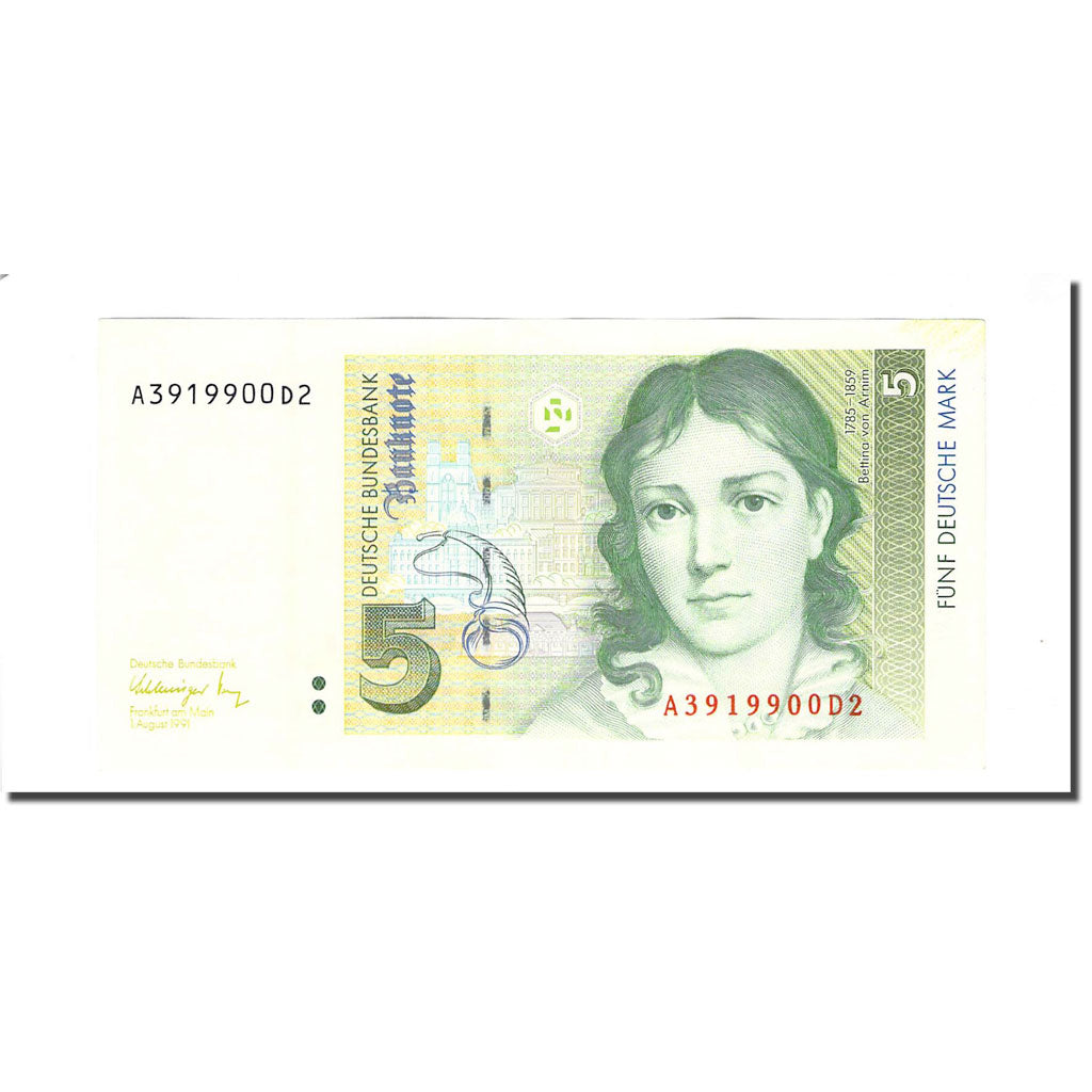 Banknote, GERMANY - FEDERAL REPUBLIC, 5 Deutsche Mark, 1991-08-01, KM:37