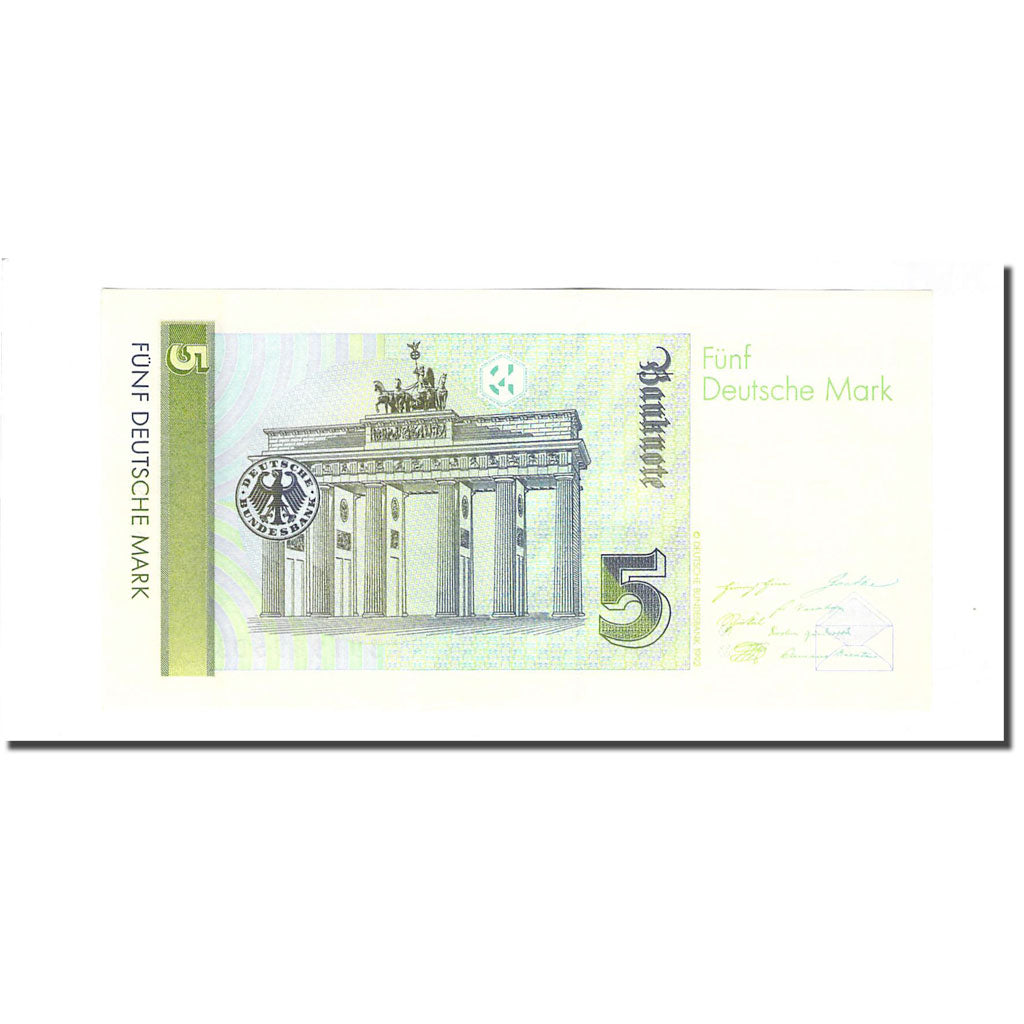 Geldschein, Bundesrepublik Deutschland, 5 Deutsche Mark, 1991-08-01, KM:37, UNZ