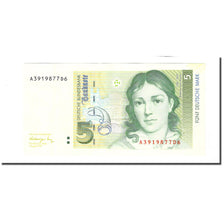 Geldschein, Bundesrepublik Deutschland, 5 Deutsche Mark, 1991-08-01, KM:37, UNZ-