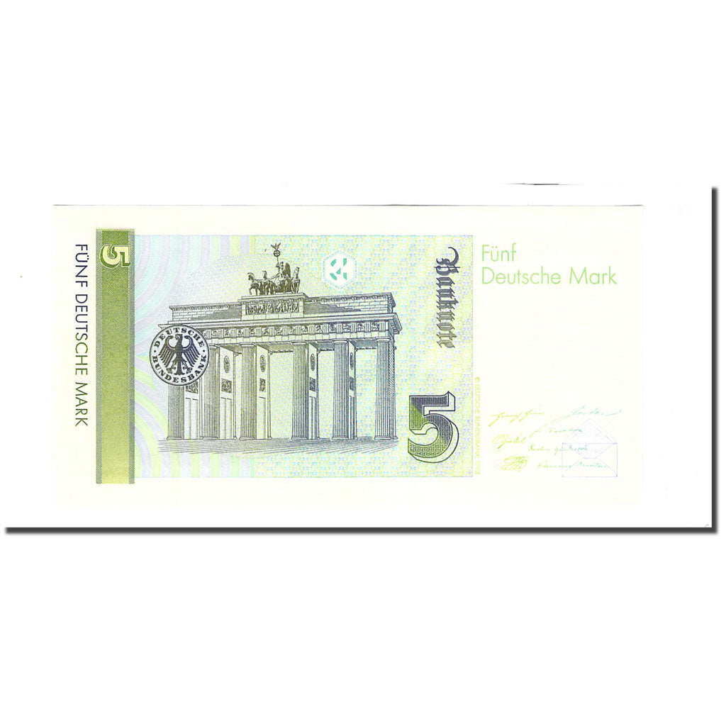 Geldschein, Bundesrepublik Deutschland, 5 Deutsche Mark, 1991-08-01, KM:37, UNZ-