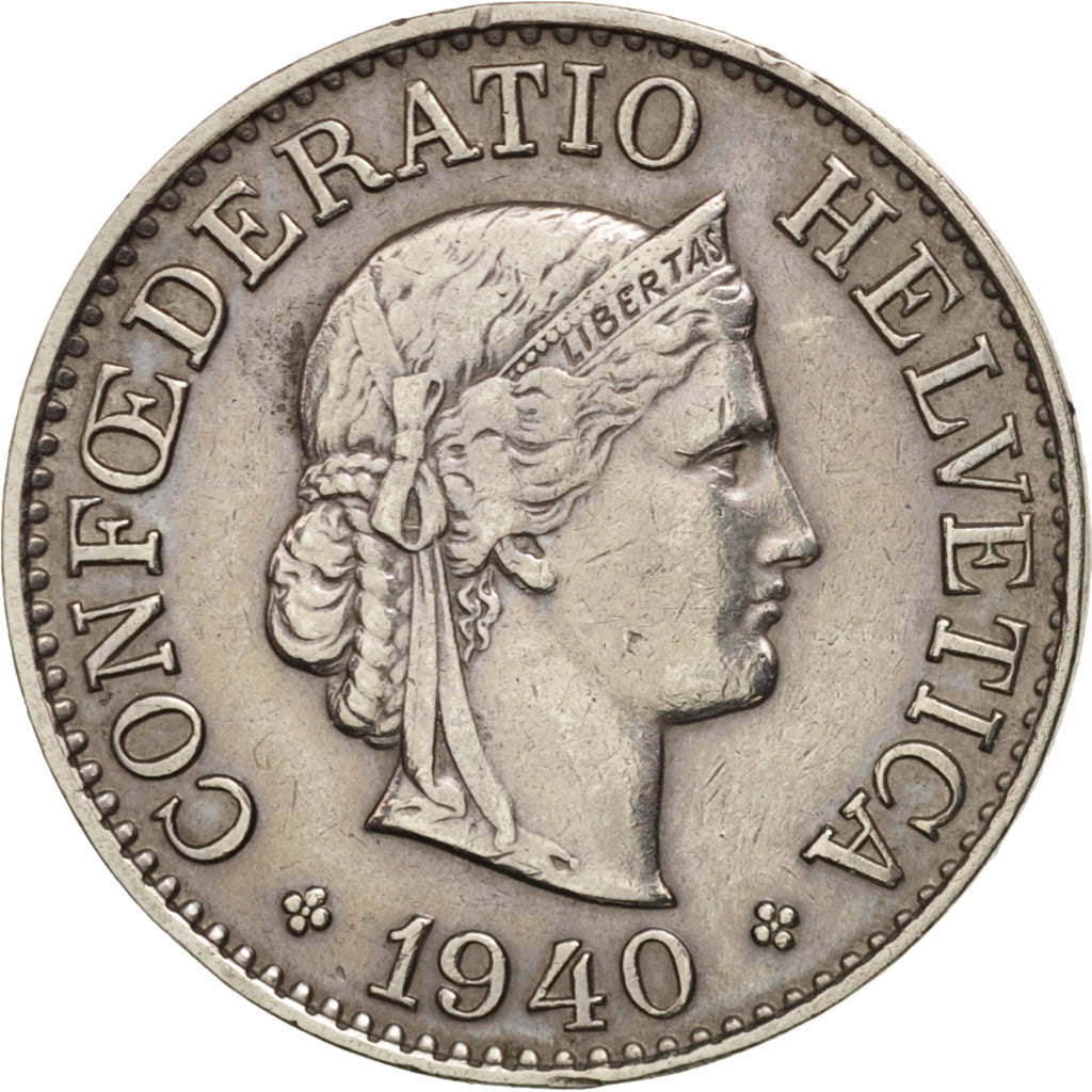 Switzerland, 10 Rappen, 1940, Bern, EF(40-45), Copper-nickel, KM:27