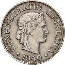 Switzerland, 10 Rappen, 1940, Bern, EF(40-45), Copper-nickel, KM:27
