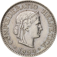 Coin, Switzerland, 10 Rappen, 1954, Bern, EF(40-45), Copper-nickel, KM:27
