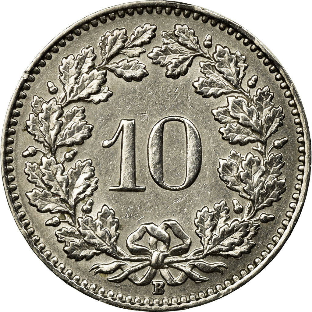 Coin, Switzerland, 10 Rappen, 1958, Bern, EF(40-45), Copper-nickel, KM:27