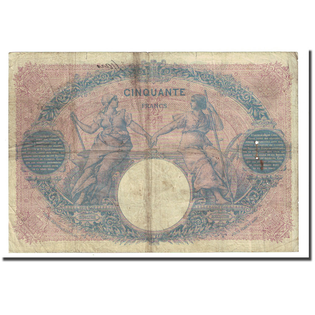 France, 50 Francs, Bleu et Rose, 1899-05-18, B+, Fayette:14.11, KM:64b