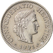 Switzerland, 10 Rappen, 1991, Bern, AU(55-58), Copper-nickel, KM:27