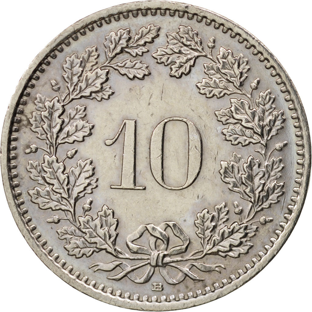Switzerland, 10 Rappen, 1991, Bern, AU(55-58), Copper-nickel, KM:27