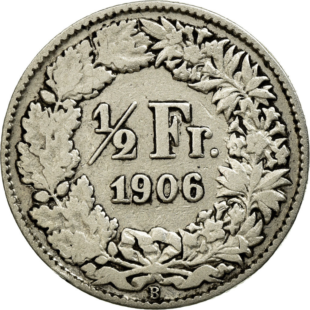 Coin, Switzerland, 1/2 Franc, 1906, Bern, VF(30-35), Silver, KM:23