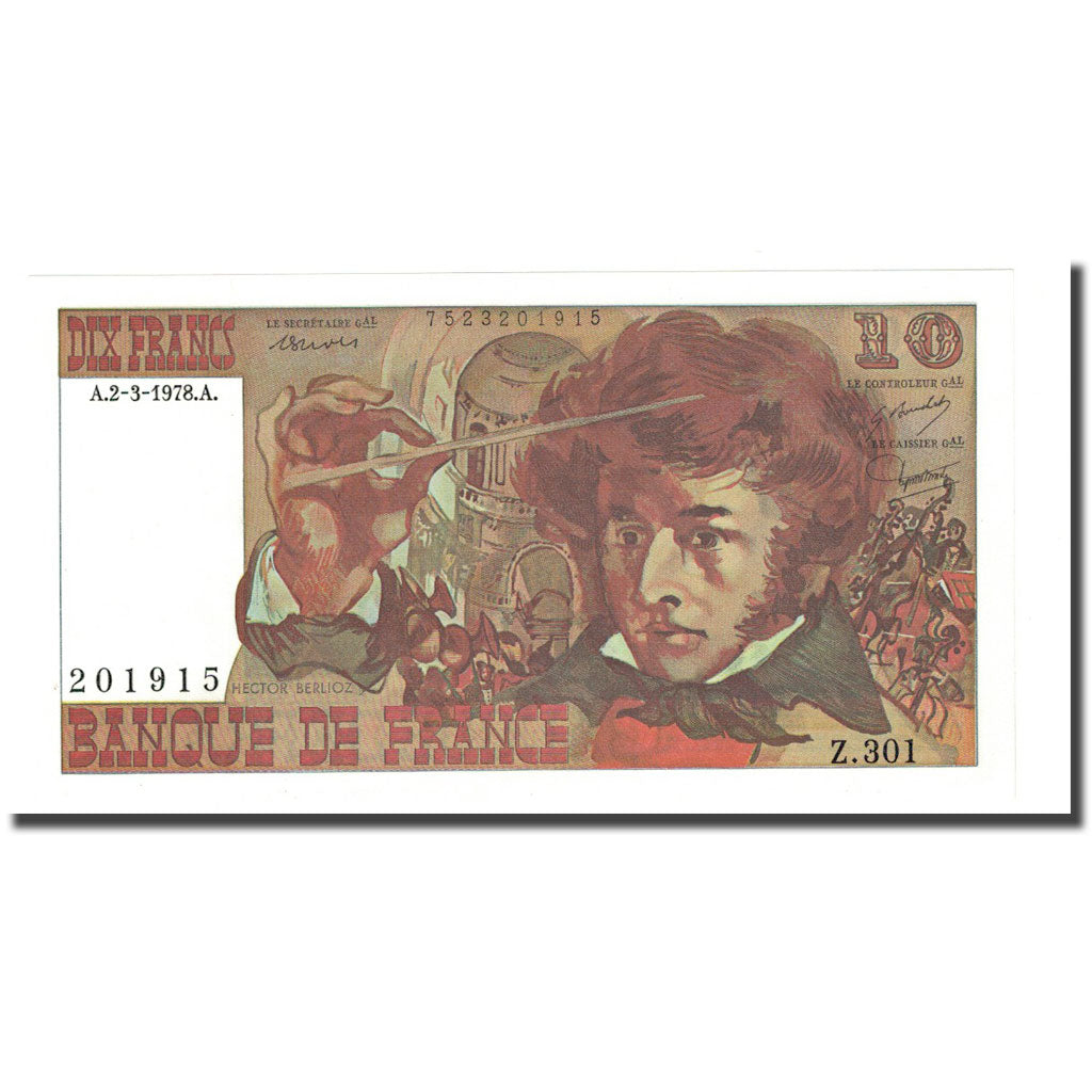 Frankrijk, 10 Francs, Berlioz, 1978-03-02, NIEUW, Fayette:63.23, KM:150c