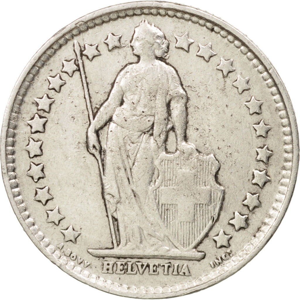 Switzerland, 1/2 Franc, 1914, Bern, EF(40-45), Silver, KM:23