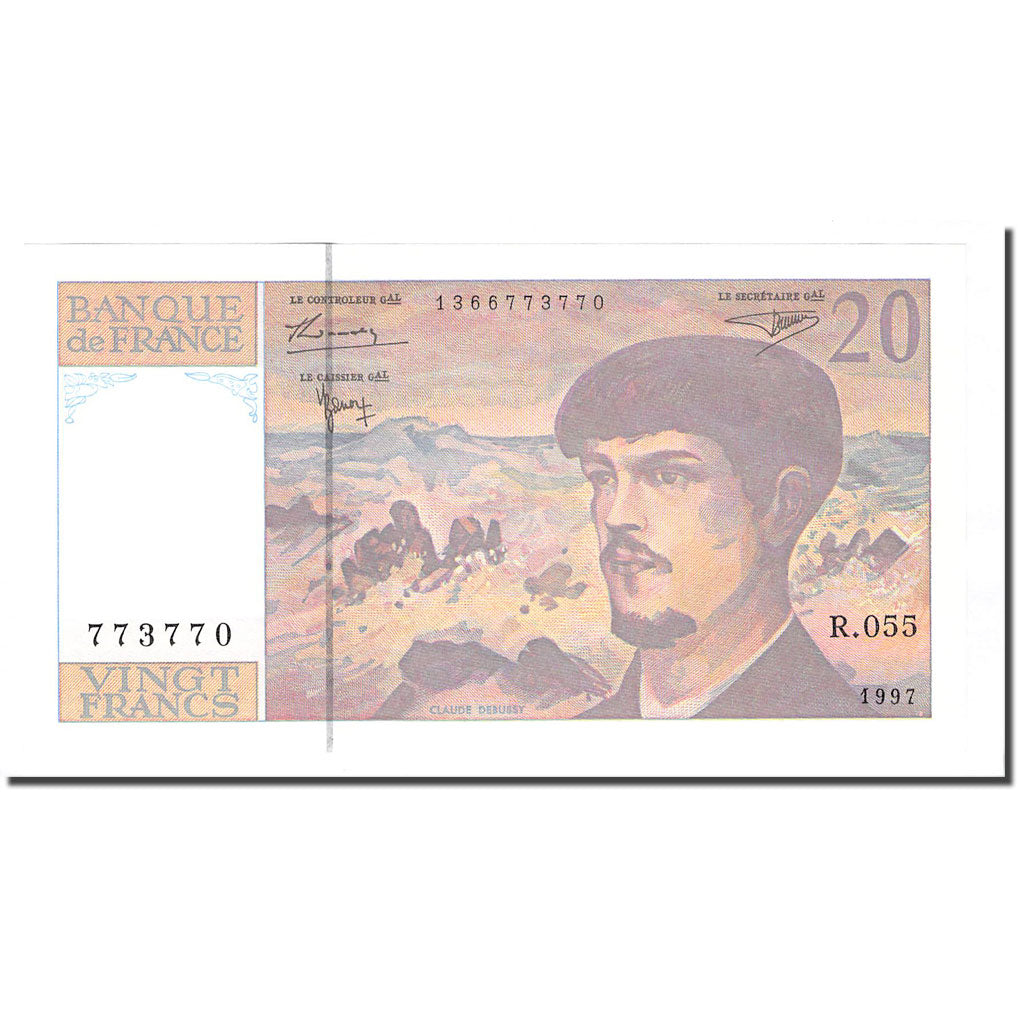 France, 20 Francs, Debussy, 1997, UNC(65-70), Fayette:66 ter.2, KM:151i