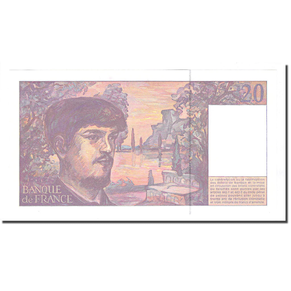 France, 20 Francs, Debussy, 1997, UNC(65-70), Fayette:66 ter.2, KM:151i