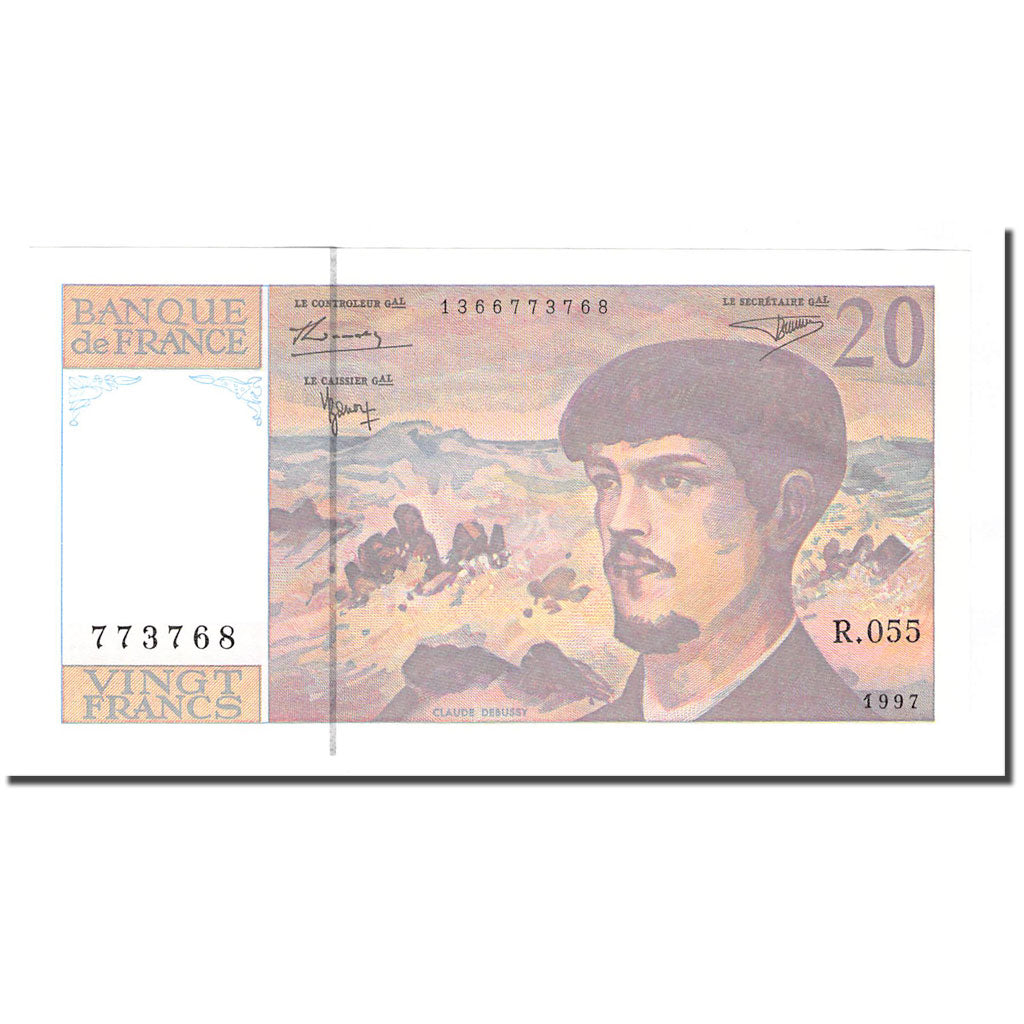 Francia, 20 Francs, Debussy, 1997, UNC, Fayette:66 ter.2, KM:151i