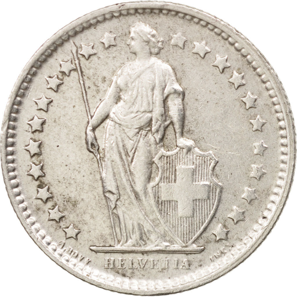 Switzerland, 1/2 Franc, 1957, Bern, EF(40-45), Silver, KM:23