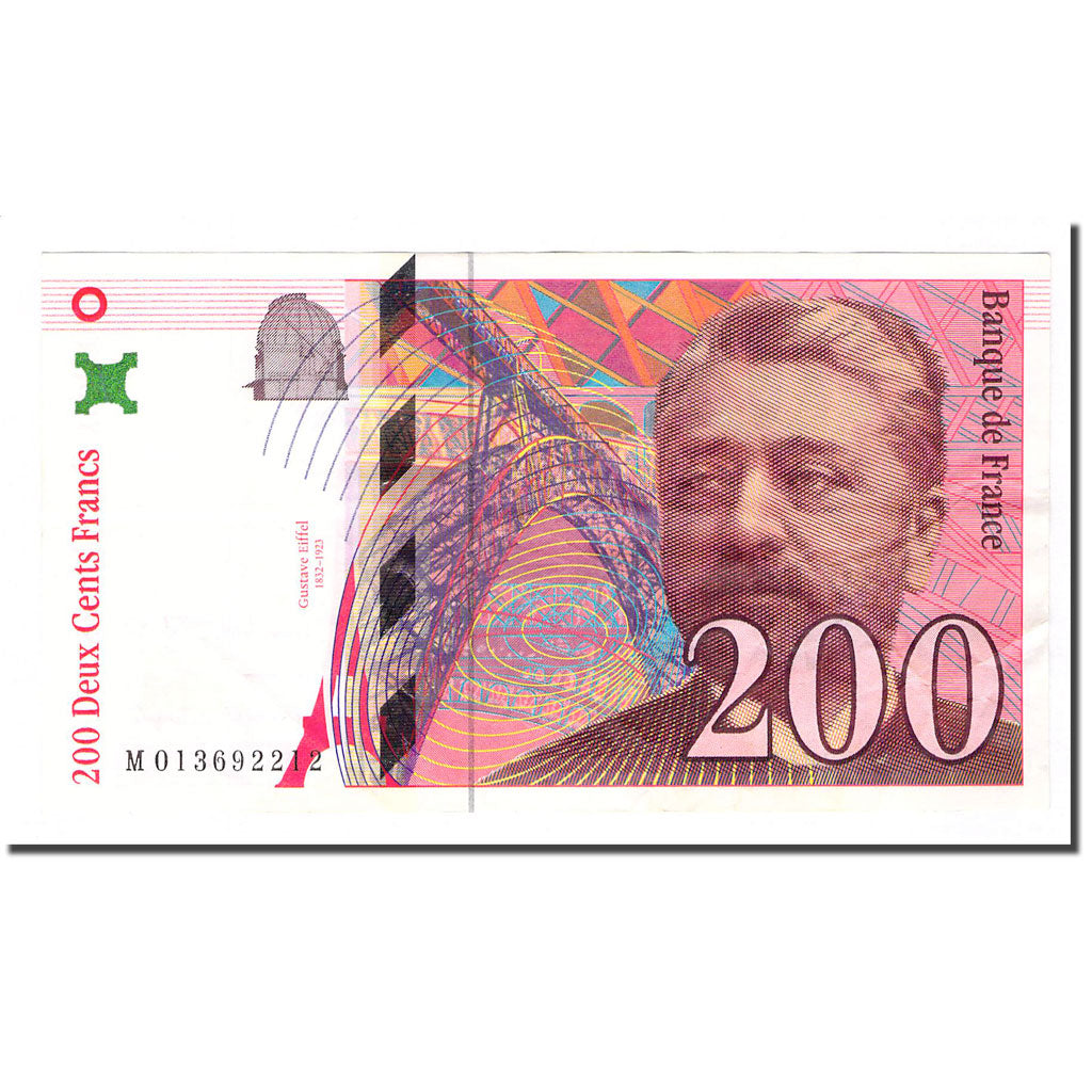 France, 200 Francs, Eiffel, 1996, AU(55-58), Fayette:75.2, KM:159a