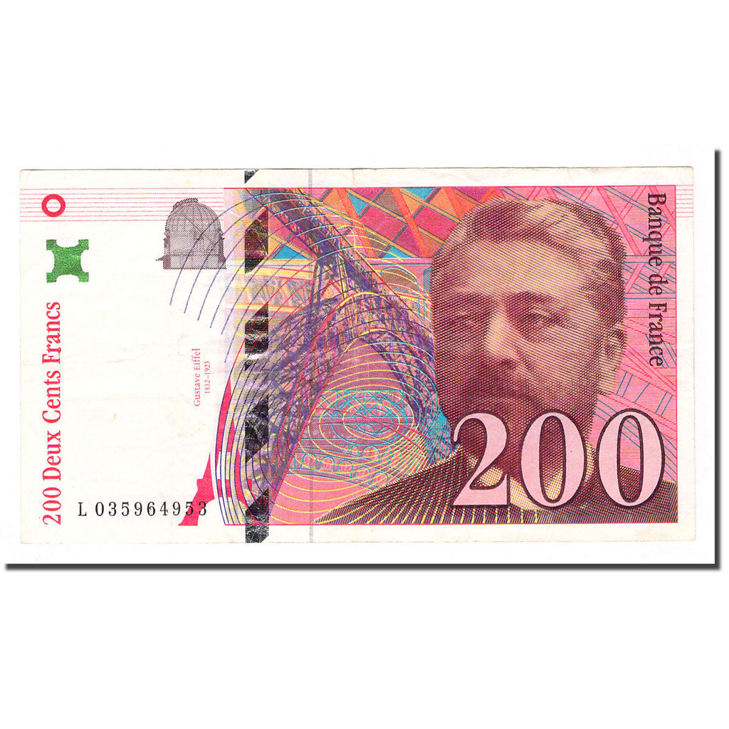 France, 200 Francs, Eiffel, 1996, TTB, Fayette:75.2, KM:159a