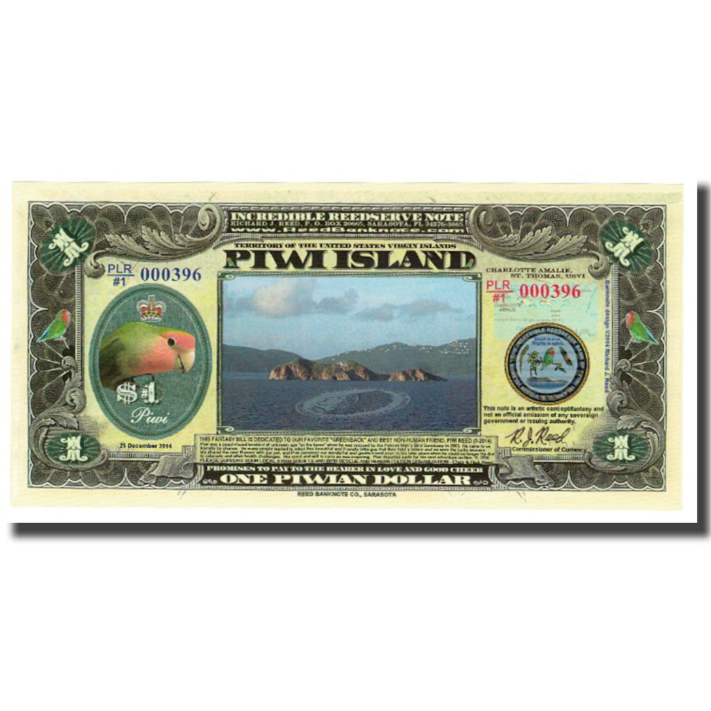 Banknote, United States, 1 Dollar, 2014, 2014-12-25, PIWI ISLAND, UNC(65-70)